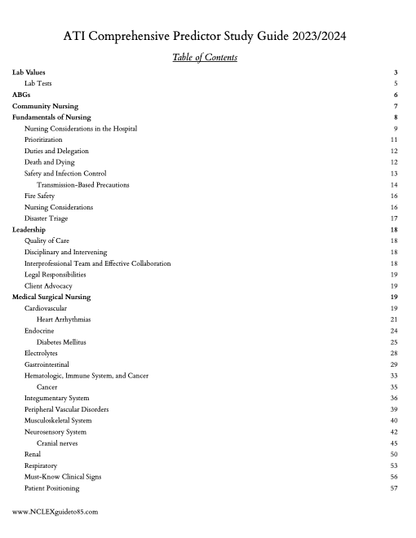 ATI RN Comprehensive Predictor Study Guide 2023 - The Nursing Perspective